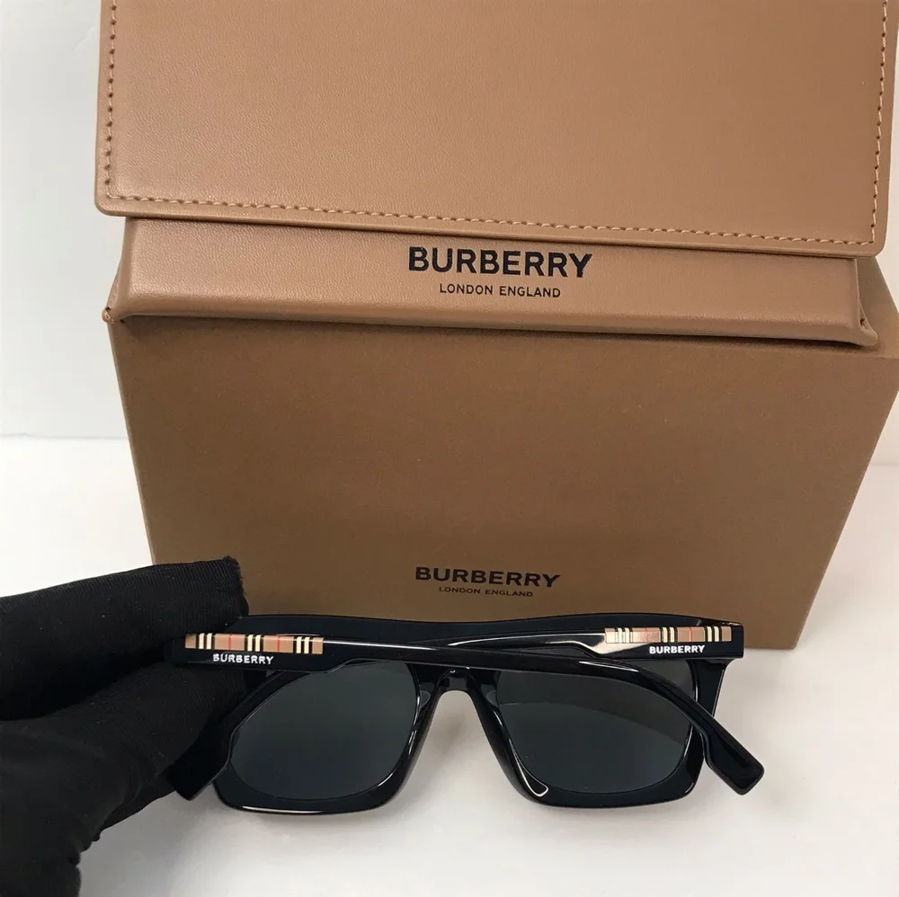 💯 original Burberry Camron Grey Rectangular Men's Sunglasses BE4318 300187 51